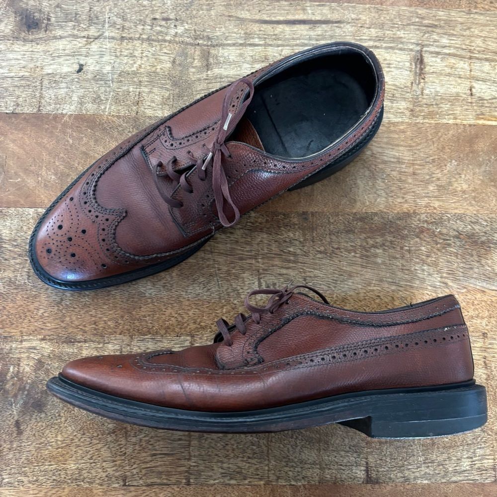 Vintage punched wingtip oxfords mod hipster retro rockabilly 9D